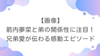【画像】箭内夢菜と弟の関係性に注目！兄弟愛が伝わる感動エピソード